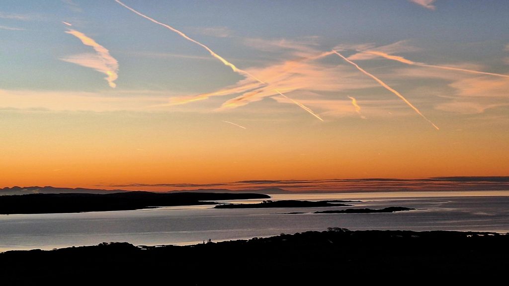 Isles of Fleet at Sunset from Isles of Fleet Retreat